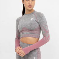 Future+ Naadloze Cropped Sporttop met Lange Mouwen en Lange Mouwen