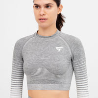 Future+ Naadloze Cropped Sporttop met Lange Mouwen en Lange Mouwen