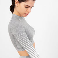 Future+ Naadloze Cropped Sporttop met Lange Mouwen en Lange Mouwen