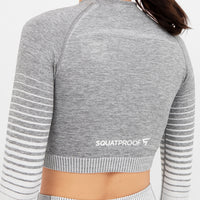 Future+ Naadloze Cropped Sporttop met Lange Mouwen en Lange Mouwen