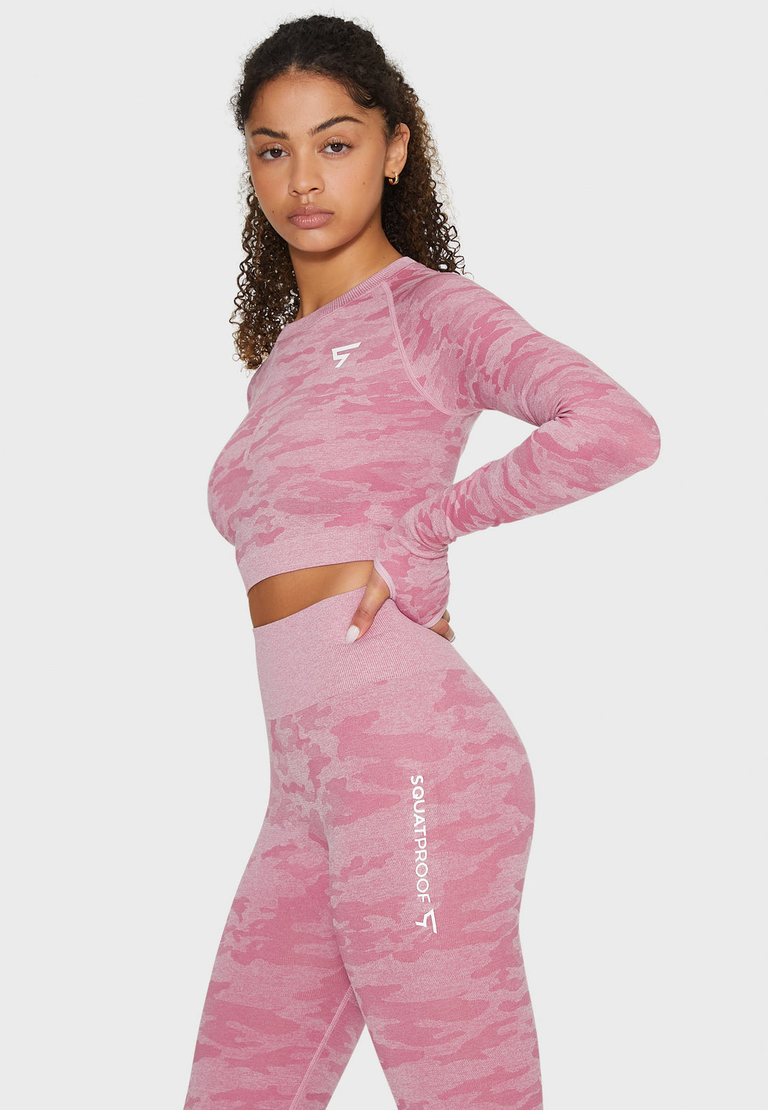 Long Sleeve Camo+ Seamless Cropped Long Sleeve Sport Top