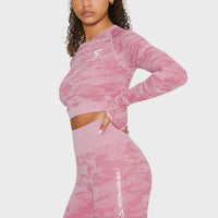 Long Sleeve Camo+ Seamless Cropped Long Sleeve Sport Top