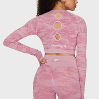 Long Sleeve Camo+ Seamless Cropped Long Sleeve Sport Top