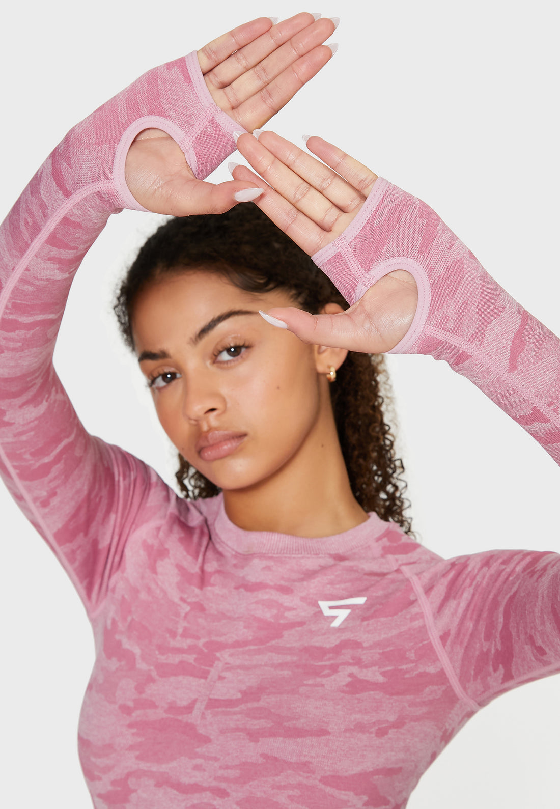 Long Sleeve Camo+ Seamless Cropped Long Sleeve Sport Top