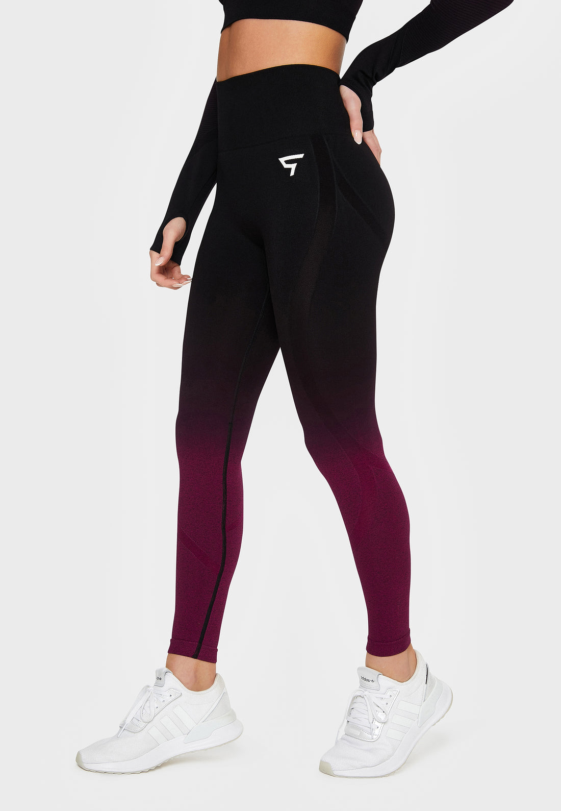 Leggings Dark Ombre+ Nahtlose Sport-Leggings mit hoher Taille