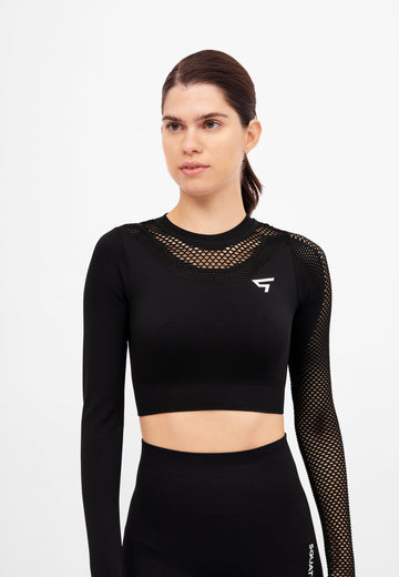 Agility+ Naadloze Cropped Sporttop met Lange Mouwen en Lange Mouwen