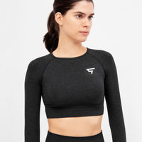 Embody+ Naadloze Cropped Sporttop met Lange Mouwen en Lange Mouwen