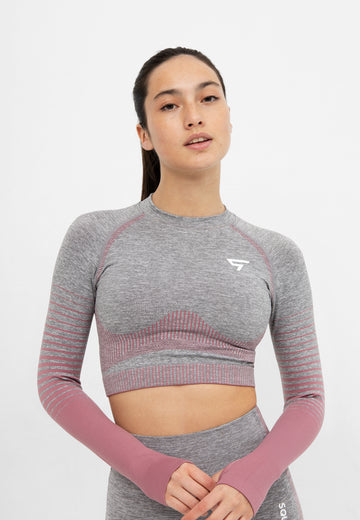 Long Sleeve Future+ Seamless Cropped Long Sleeve Sport Top - Squatproof