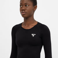 Long Sleeve Rush+ Seamless Cropped Long Sleeve Sport Top - Squatproof