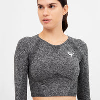 Long Sleeve Rush+ Seamless Cropped Long Sleeve Sport Top - Squatproof