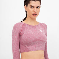 Long Sleeve Rush+ Seamless Cropped Long Sleeve Sport Top - Squatproof