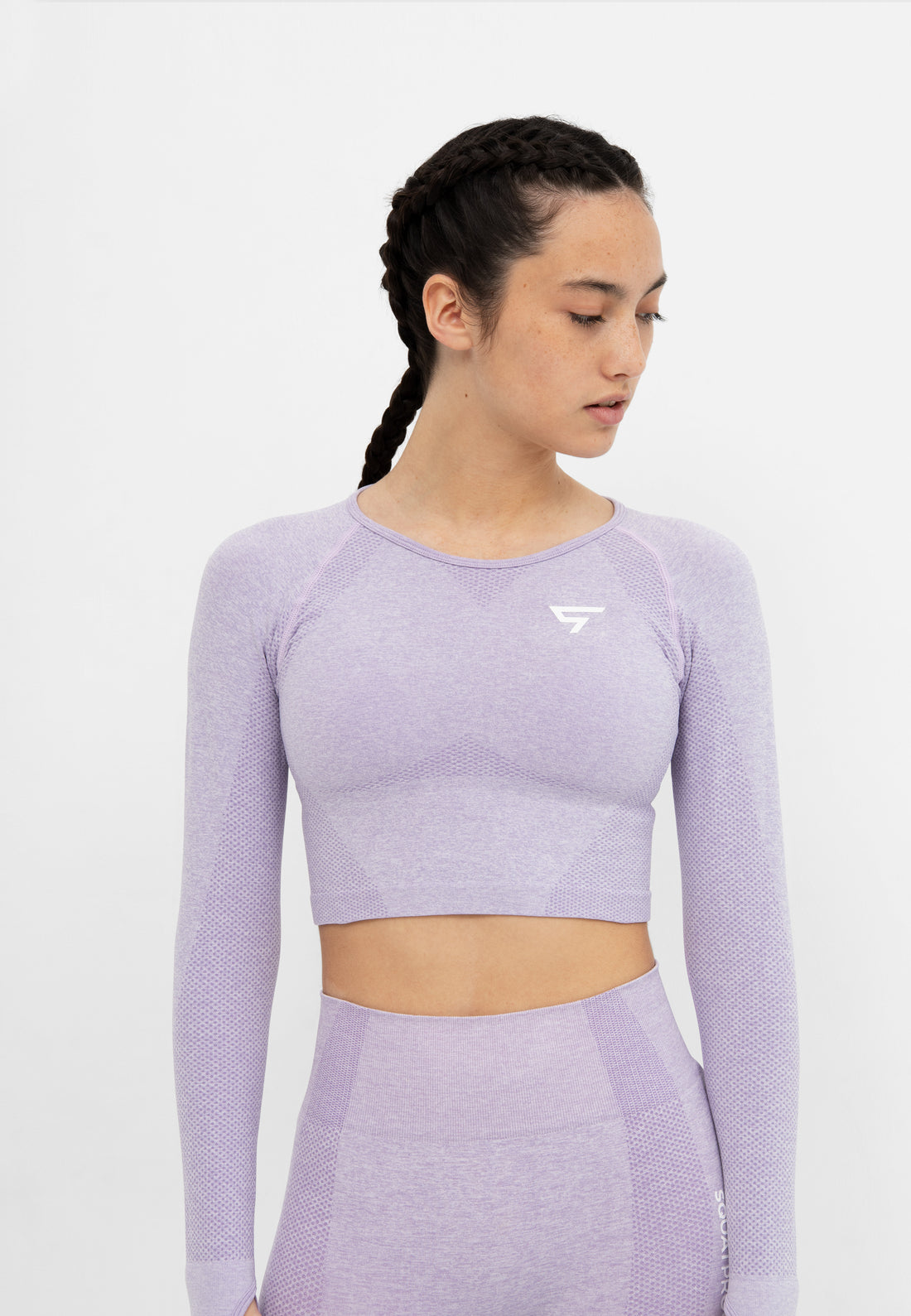 Long Sleeve Rush+ Seamless Cropped Long Sleeve Sport Top - Squatproof