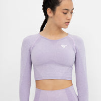 Long Sleeve Rush+ Seamless Cropped Long Sleeve Sport Top - Squatproof