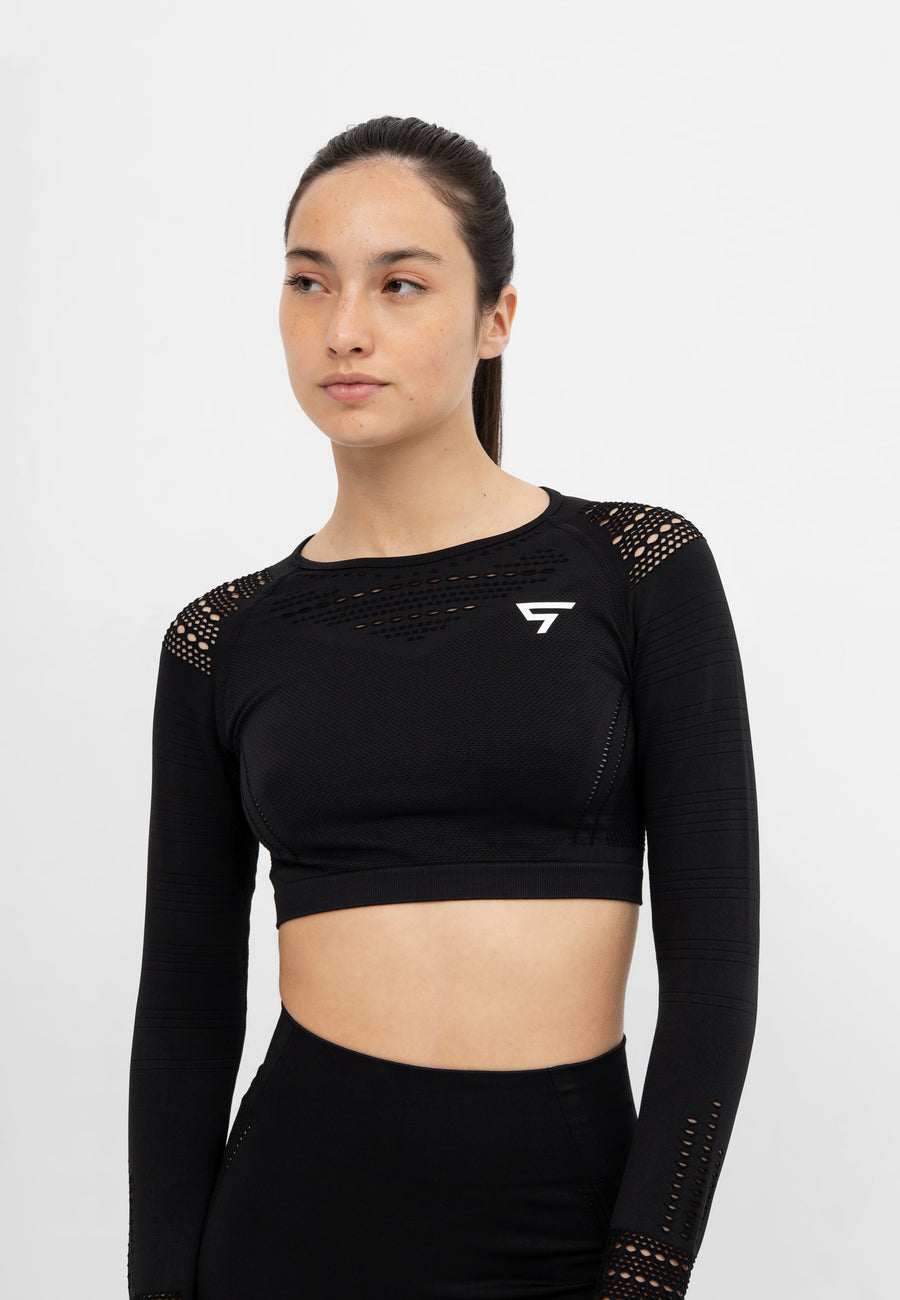 Vitality+ Cropped Sporttop met Lange Mouwen en Lange Mouwen