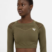 Vitality+ Cropped Sporttop met Lange Mouwen en Lange Mouwen