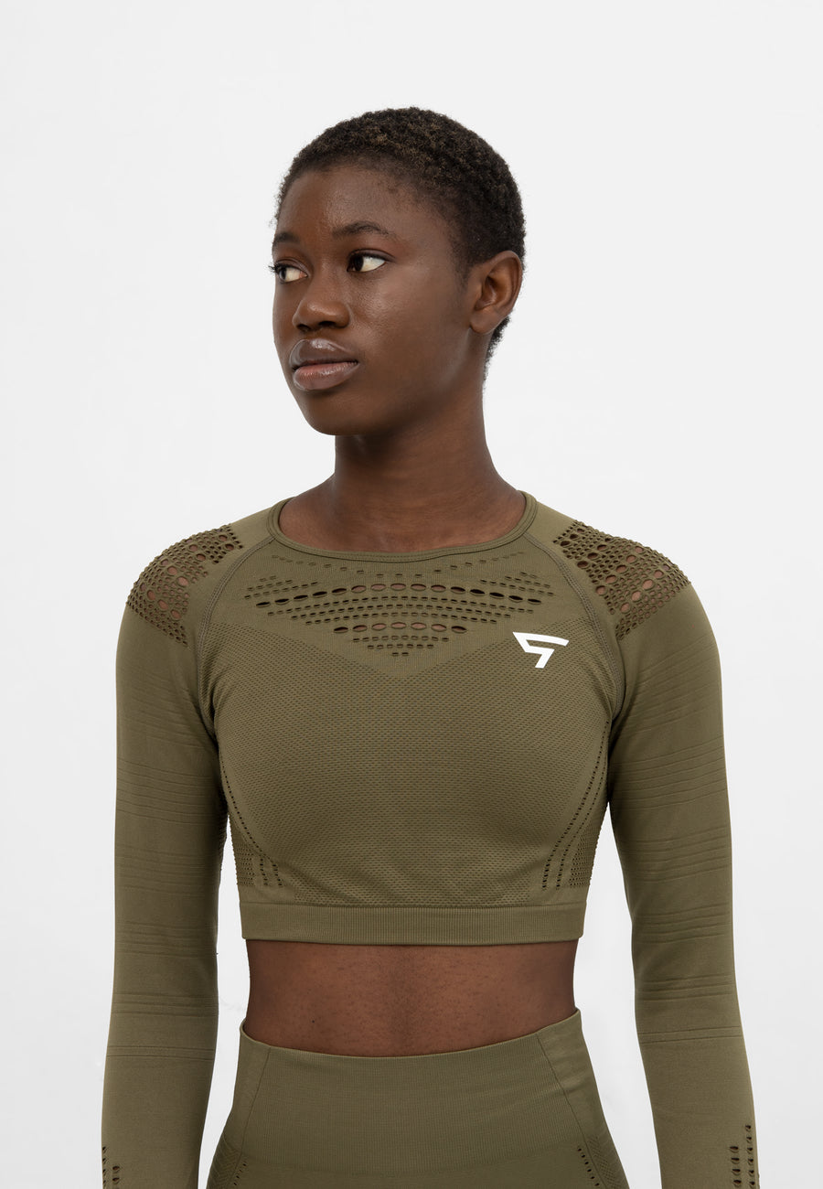 Vitality+ Cropped Sporttop met Lange Mouwen en Lange Mouwen