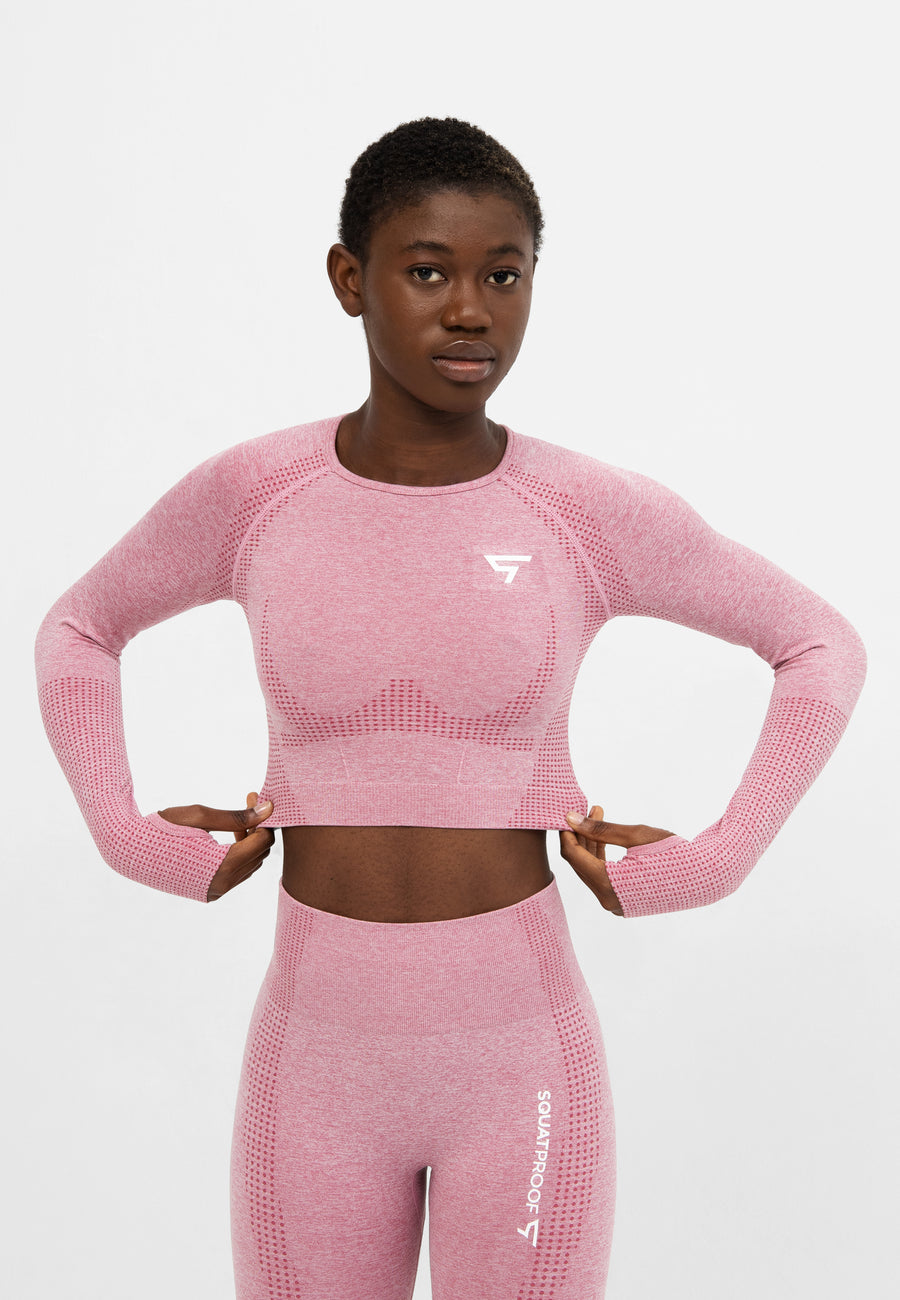 Long Sleeve Embody+ Seamless Cropped Long Sleeve Sport Top - Squatproof