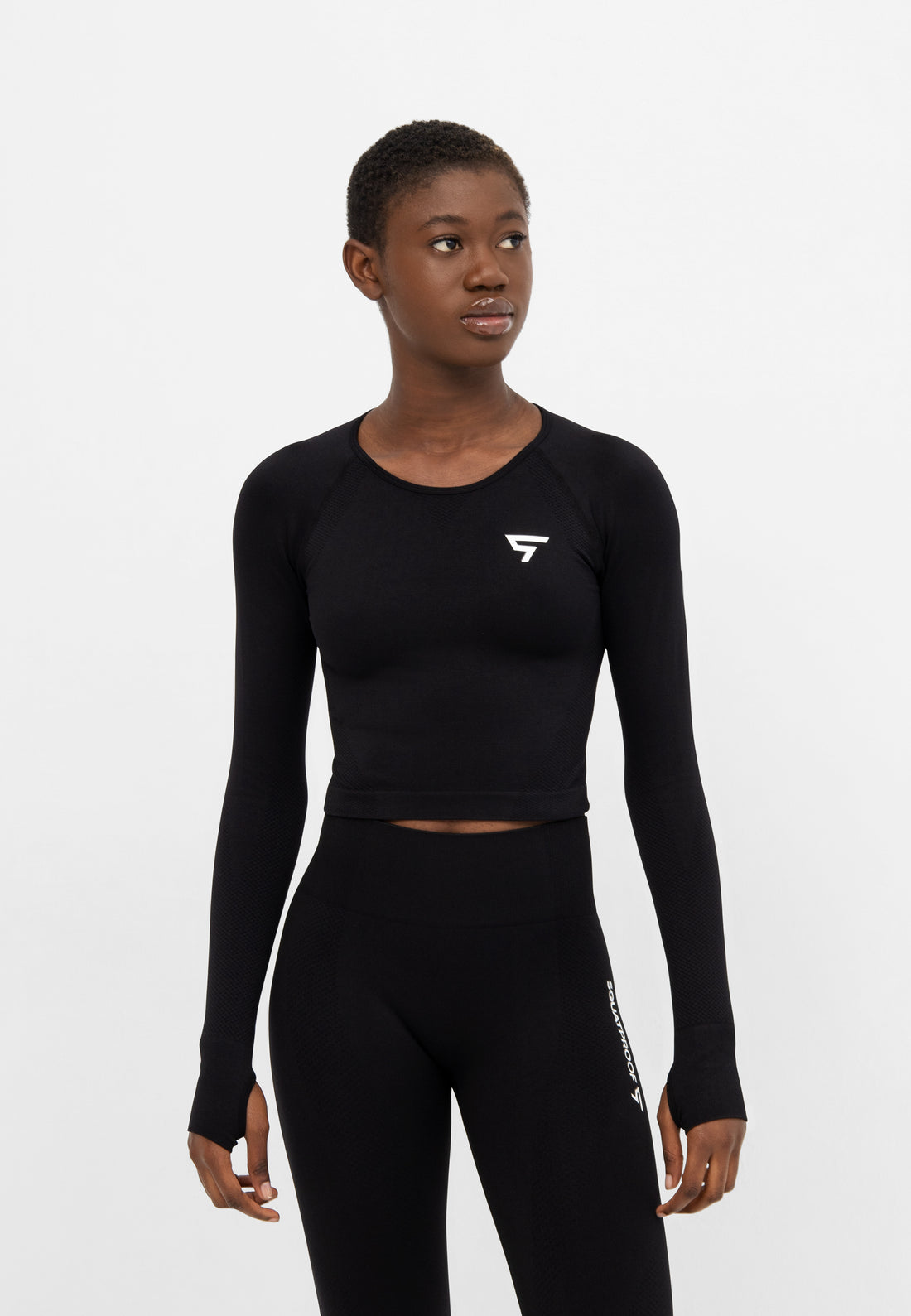 Long Sleeve Rush+ Seamless Cropped Long Sleeve Sport Top - Squatproof