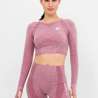 Long Sleeve Rush+ Seamless Cropped Long Sleeve Sport Top - Squatproof