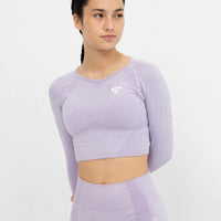 Long Sleeve Rush+ Seamless Cropped Long Sleeve Sport Top - Squatproof