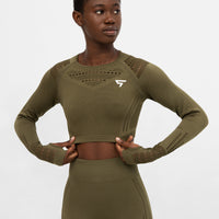 Vitality+ Cropped Sporttop met Lange Mouwen en Lange Mouwen