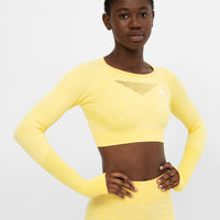 Long Sleeve Effort+ Seamless Cropped Long Sleeve Sport Top - Squatproof