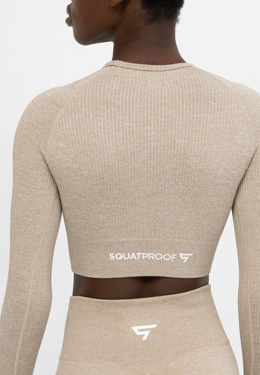 Long Sleeve Joy+ Ribbed Seamless Long Sleeve Sport Top - Squatproof