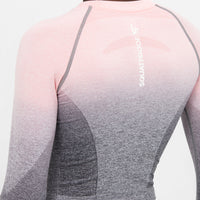 Long Sleeve Ombre Seamless Cropped Long Sleeve Sport Top - Squatproof