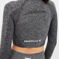 Long Sleeve Rush+ Seamless Cropped Long Sleeve Sport Top - Squatproof