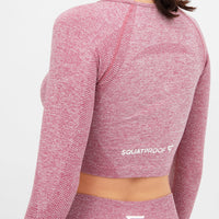 Long Sleeve Rush+ Seamless Cropped Long Sleeve Sport Top - Squatproof