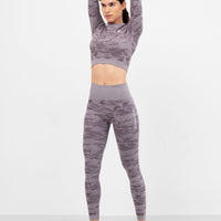 Long Sleeve Camo+ Seamless Cropped Long Sleeve Sport Top - Squatproof