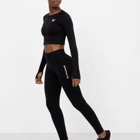 Long Sleeve Rush+ Seamless Cropped Long Sleeve Sport Top - Squatproof