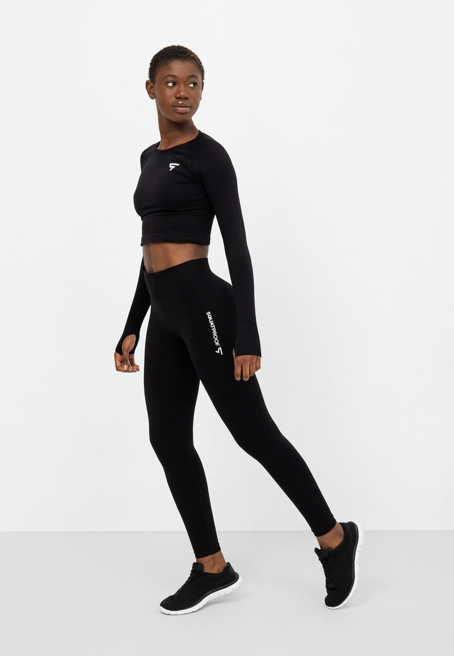 Long Sleeve Rush+ Seamless Cropped Long Sleeve Sport Top - Squatproof