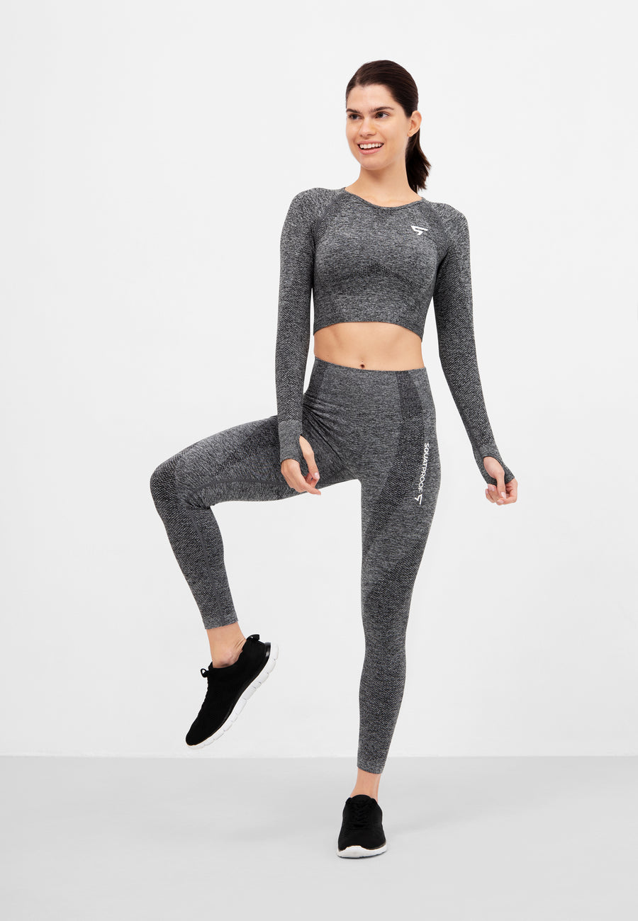 Long Sleeve Rush+ Seamless Cropped Long Sleeve Sport Top - Squatproof