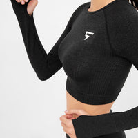 Long Sleeve Embody+ Seamless Cropped Long Sleeve Sport Top - Squatproof