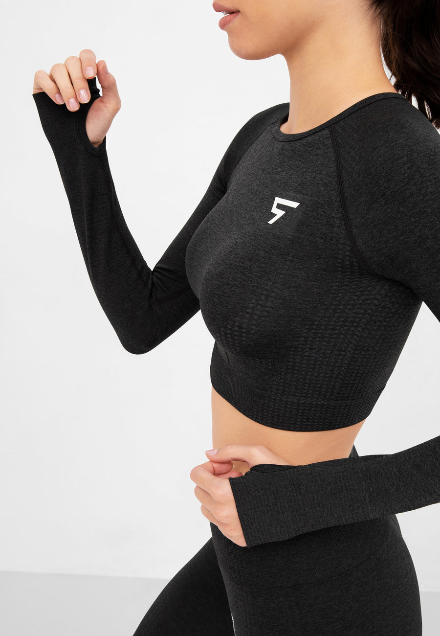 Long Sleeve Embody+ Seamless Cropped Long Sleeve Sport Top - Squatproof