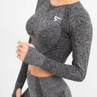 Long Sleeve Rush+ Seamless Cropped Long Sleeve Sport Top - Squatproof