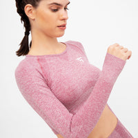 Long Sleeve Rush+ Seamless Cropped Long Sleeve Sport Top - Squatproof