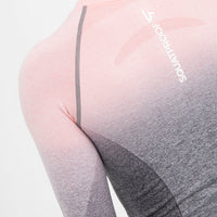 Long Sleeve Ombre Seamless Cropped Long Sleeve Sport Top - Squatproof