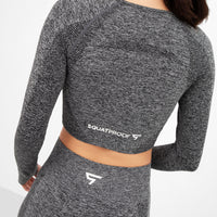 Long Sleeve Rush+ Seamless Cropped Long Sleeve Sport Top - Squatproof