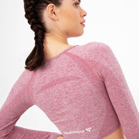 Long Sleeve Rush+ Seamless Cropped Long Sleeve Sport Top - Squatproof