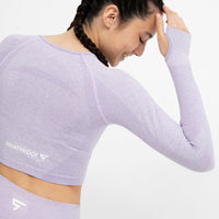 Long Sleeve Rush+ Seamless Cropped Long Sleeve Sport Top - Squatproof