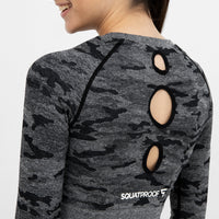 Long Sleeve Camo+ Seamless Cropped Long Sleeve Sport Top - Squatproof