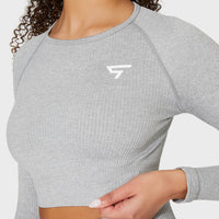 Long Sleeve Joy+ Ribbed Seamless Long Sleeve Sport Top - Squatproof