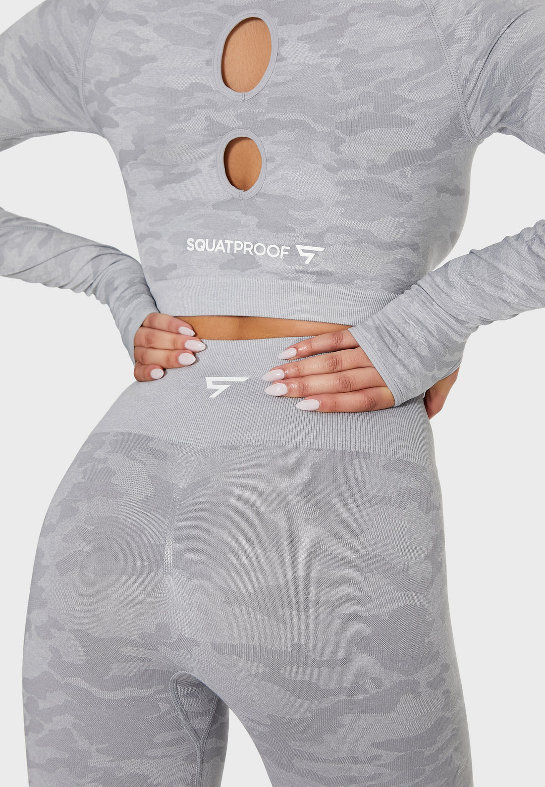 Long Sleeve Camo+ Seamless Cropped Long Sleeve Sport Top - Squatproof