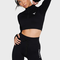 Long Sleeve Zest+ Seamless Cropped Long Sleeve Sport Top - Squatproof