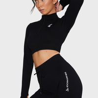 Long Sleeve Zest+ Seamless Cropped Long Sleeve Sport Top - Squatproof