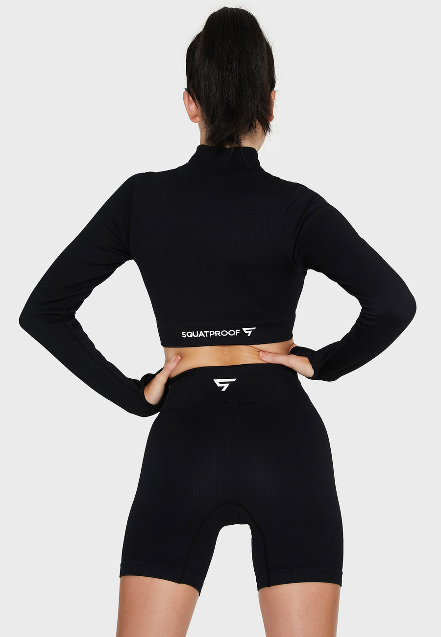 Long Sleeve Zest+ Seamless Cropped Long Sleeve Sport Top - Squatproof