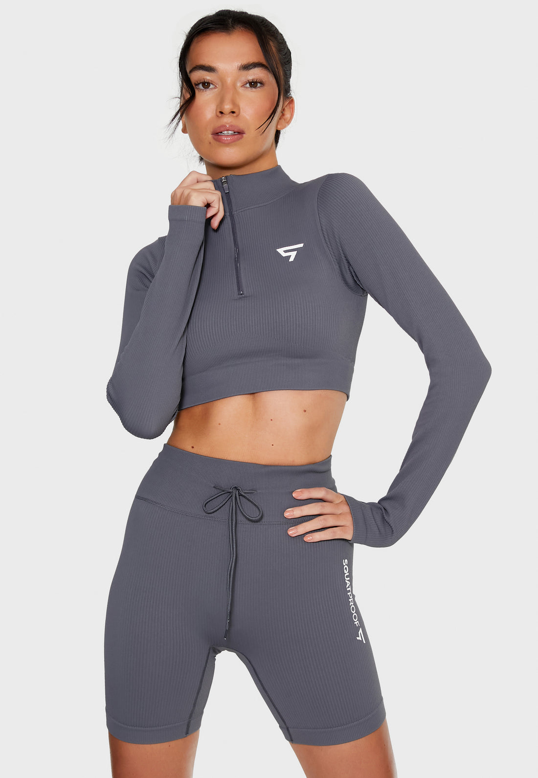 Long Sleeve Zest+ Seamless Cropped Long Sleeve Sport Top - Squatproof