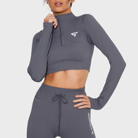 Long Sleeve Zest+ Seamless Cropped Long Sleeve Sport Top - Squatproof